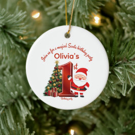 Ornamento De Cerâmica Magical Santa Birthday Design for Kids