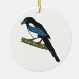 Ornamento De Cerâmica Magpie