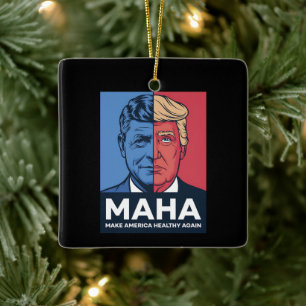 Ornamento De Cerâmica MAHA Faça a América Saudável Novamente Trump 2024