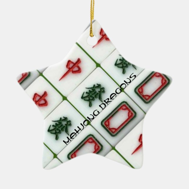 Ornamento De Cerâmica Mahjong Dragon (Frente)
