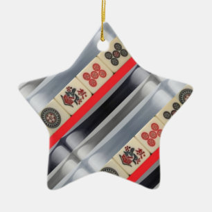 Ornamento De Cerâmica Mahjong oriental