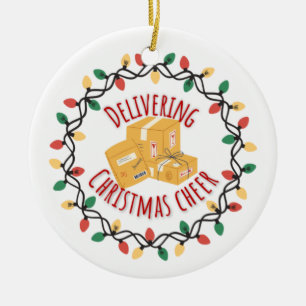Ornamento De Cerâmica Mail Carrier Mailman UPS FedEx Natal