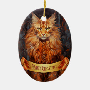 Ornamento De Cerâmica Maine Coon cat