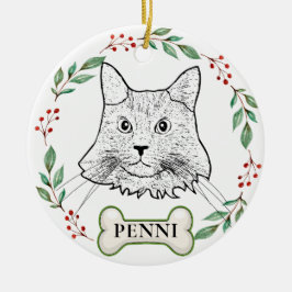 Ornamento De Cerâmica Maine Coon Cat Personalizado