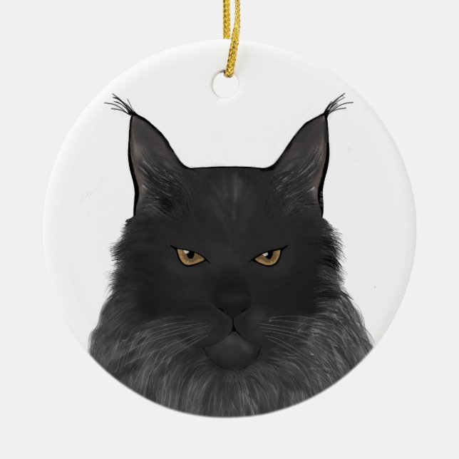Ornamento De Cerâmica Maine Coon Ornament (Frente)