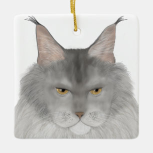 Ornamento De Cerâmica Maine Coon Ornament