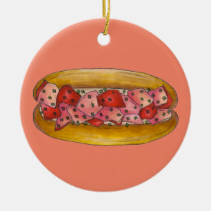 Ornamento De Cerâmica Maine Lobster Roll Sandwich Safood Foodie Gift