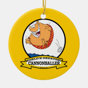 ORNAMENTO DE CERÂMICA MAIOR CANNONBALLER DE TODOS OS TEMPOS CARTOON MASC