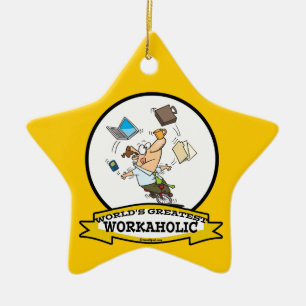 ORNAMENTO DE CERÂMICA MAIOR CARTÃO DE HOMENS DO WORKAHOLIC