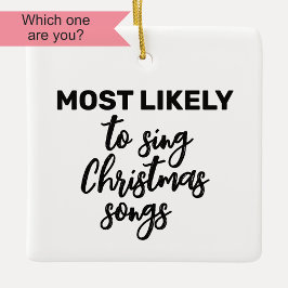 Ornamento De Cerâmica Mais propenso a cantar canções de Natal