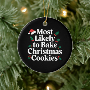 Ornamento De Cerâmica Mais Propenso a Fazer Biscoitos de Natal Família
