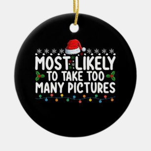 Ornamento De Cerâmica Mais Propenso a Tirar Muitas Fotos Natal Ho