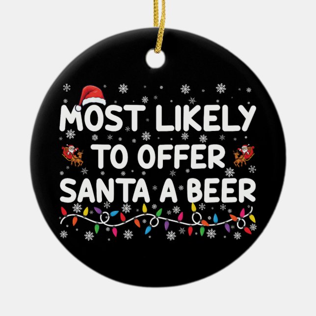 Ornamento De Cerâmica Mais Provável Para Oferecer Aos Papais noeis Luzes (Frente)