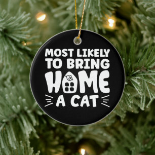 Ornamento De Cerâmica Mais Provável Para Trazer Para Casa Um Gato, Uma L
