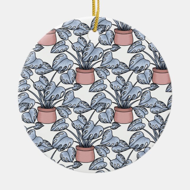 Ornamento De Cerâmica Majestic monstera (Frente)