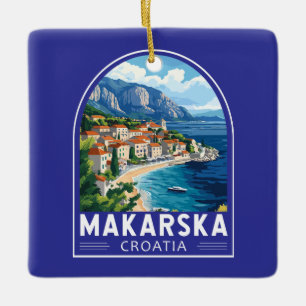Ornamento De Cerâmica Makarska Croácia Viagem Art Emblem