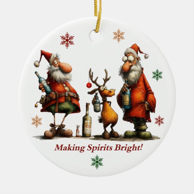 Ornamento De Cerâmica Making Spirits Bright Ornament (Frente)