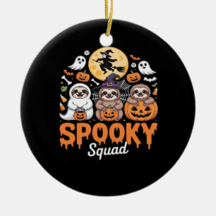 Ornamento De Cerâmica Maldita Bruxa de Halloween Engraçado Horror Sloths
