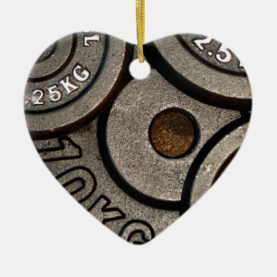 Ornamento De Cerâmica Malhação de Pesos do Gym Preto