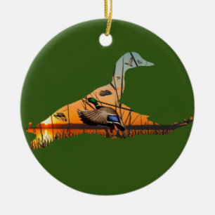 Ornamento De Cerâmica Mallard Ornament Personalizável, Pato Voador