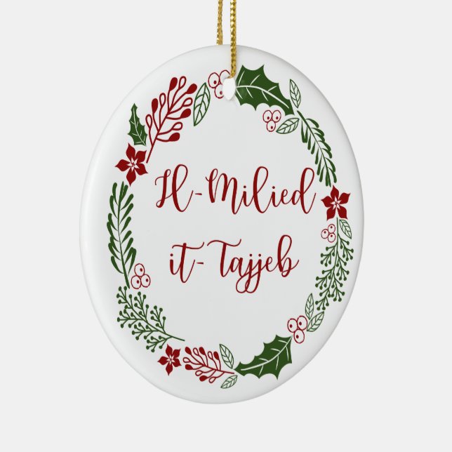 Ornamento De Cerâmica Maltês Feliz Natal Fúria Il-Milied it-tajjeb (Direito )