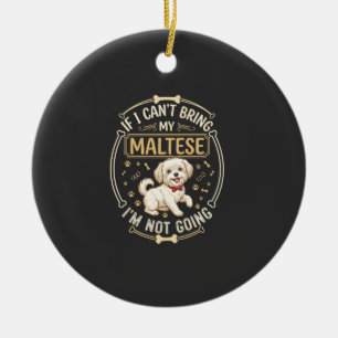 Ornamento De Cerâmica Maltês Não Indo Cachorro Gravata Borboleta Vermelh
