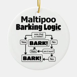 Ornamento De Cerâmica Maltipoo Barking Logic