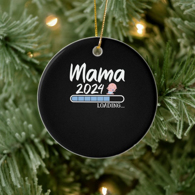 Ornamento De Cerâmica Mama 2024 Carregando Werdende Mama Geschenk Mutter (Árvore)