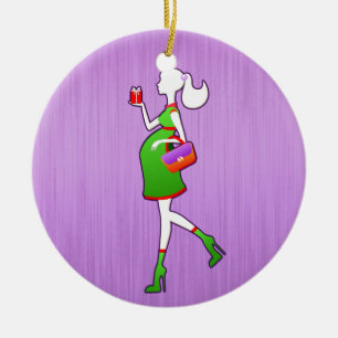 Ornamento De Cerâmica Mamã bonito a ser datado personalizado maternidad