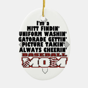 Ornamento De Cerâmica Mamã do basebol