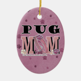 Ornamento De Cerâmica MAMÃ do Pug