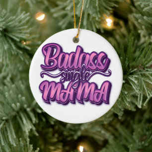 Ornamento De Cerâmica Mama Solteiro Badass