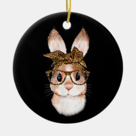 Ornamento De Cerâmica Mamãe Coelhinha da Páscoa Fofa Leopardo da Páscoa 