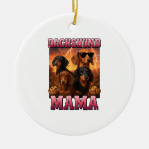 Ornamento De Cerâmica Mamãe Dachshund