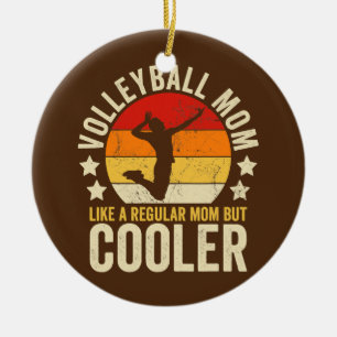 Ornamento De Cerâmica Mamãe De Voleibol Como Uma Mãe Normal Mas Mais Fri