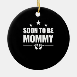 Ornamento De Cerâmica Mamãe Em Breve Anúncio de Gravidez Revelação Mamãe