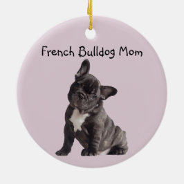 Ornamento De Cerâmica Mamãe Frenchie Bulldog Francês 