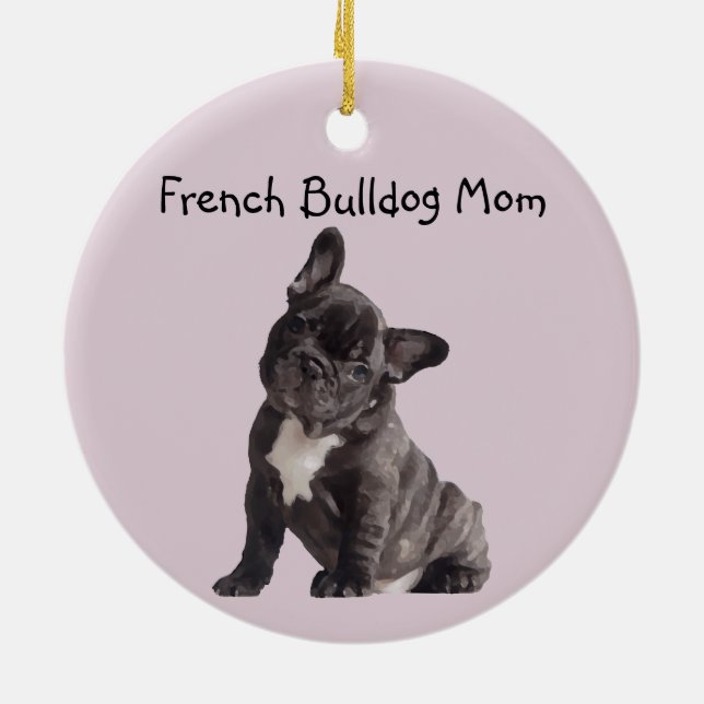 Ornamento De Cerâmica Mamãe Frenchie Bulldog Francês  (Traseira)