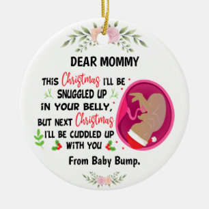 Ornamento De Cerâmica Mamães Personalizadas para Serem do Bebê Bump Na