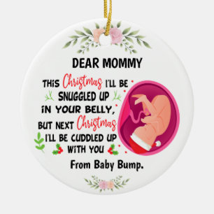 Ornamento De Cerâmica Mamães Personalizadas para Serem do Bebê Bump Na