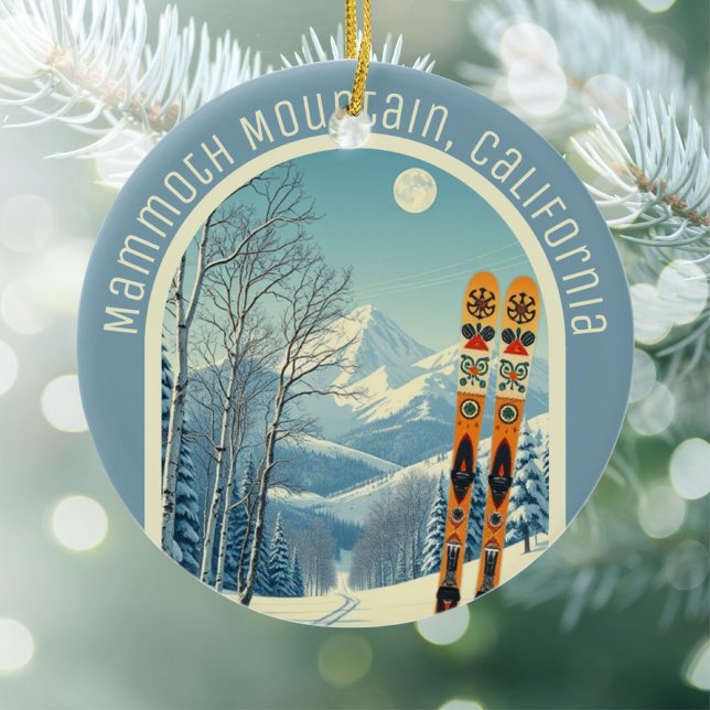 Ornamento De Cerâmica Mammoth Mountain California ski souvenir  (Criador carregado)