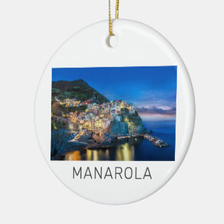 Ornamento De Cerâmica Manarola Cinque Terre La Spezia Itália Panorama