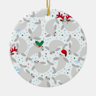 Ornamento De Cerâmica manateado de Natal