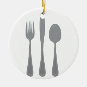 Ornamento De Cerâmica Mancha de Fork Knife