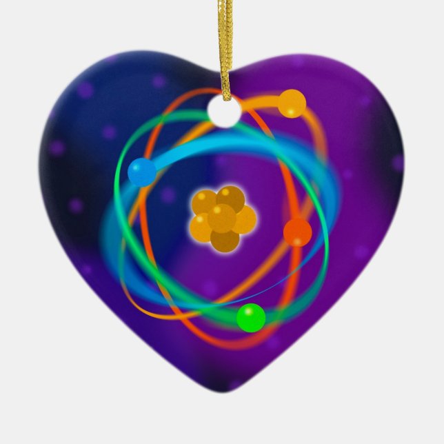 Ornamento De Cerâmica Manchas de Estrutura Atômica (Frente)