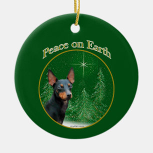 Ornamento De Cerâmica Manchester Terrier Paz