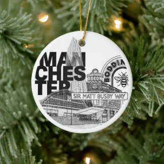 Ornamento De Cerâmica Manchester United Christmas Bauble