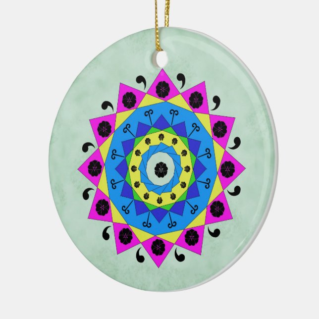 Ornamento De Cerâmica Mandala (Esquerda)
