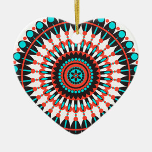 Ornamento De Cerâmica Mandala Americana Nativa
