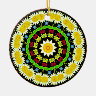 Ornamento De Cerâmica Mandala da flor